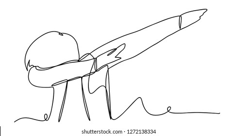 Continuous line, drawing of set Dab dance vector illustration for t-shirt, slogan design print graphics style
