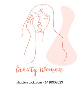Continuous line, drawing of set faces and hairstyle, fashion concept, woman beauty minimalist, vector illustration for t-shirt, slogan design print graphics style