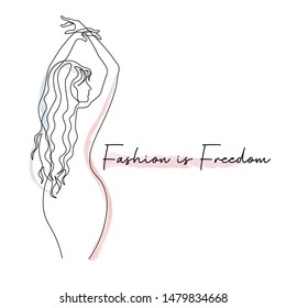 Continuous line, drawing of set faces and hairstyle, fashion concept, woman beauty minimalist, vector illustration for t-shirt, slogan design print graphics style