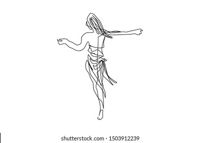 Continuous line, drawing of set faces women and hairstyle, fashion concept, woman beauty minimalist,