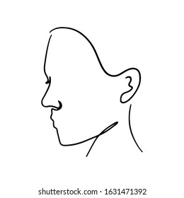 Continuous line, drawing of set faces and hairstyle, fashion concept, woman beauty minimalist, vector illustration