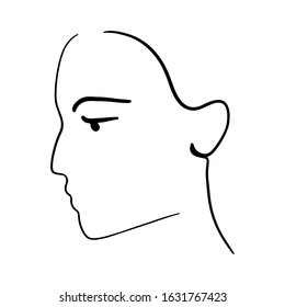 Continuous line, drawing of set faces and hairstyle, fashion concept, woman beauty minimalist, vector illustration