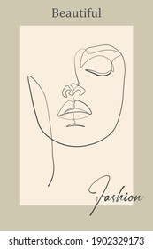 Continuous line, drawing of set faces and hairstyle, fashion concept, woman beauty minimalist, vector illustration 