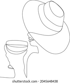 Continuous line, drawing of set faces and hairstyle, fashion concept, woman beauty minimalist, vector illustration for t-shirt, slogan design print graphics style