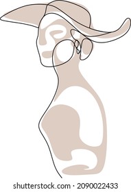 Continuous line, drawing of set faces and hairstyle, fashion concept, woman beauty minimalist, vector illustration for t-shirt, slogan design print graphics style