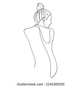 Línea continua, dibujo de rostros y peinados, concepto de moda, mujer belleza minimalista, ilustración vectorial de fondo colorido abstracto