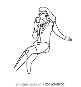 Continuous line, drawing of set faces and hairstyle, fashion concept, woman beauty minimalist, vector illustration for t-shirt, slogan design print graphics style
