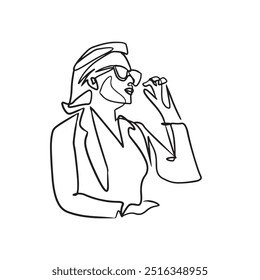 Continuous line, drawing of set faces and hairstyle, fashion concept, woman beauty minimalist, vector illustration for t-shirt, slogan design print graphics style
