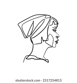 Continuous line, drawing of set faces and hairstyle, fashion concept, woman beauty minimalist, vector illustration for t-shirt, slogan design print graphics style
