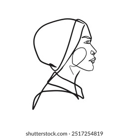 Continuous line, drawing of set faces and hairstyle, fashion concept, woman beauty minimalist, vector illustration for t-shirt, slogan design print graphics style
