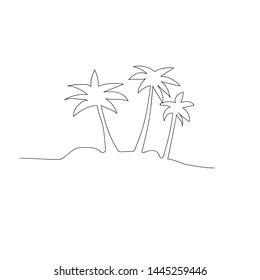 continuous line drawing of set of trees. isolated sketch drawing of set trees line concept. outline thin stroke vector illustration