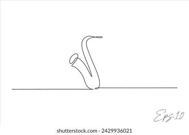 continuous line drawing of a sexophone musical instrument	
