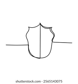 continuous line drawing shield illustration