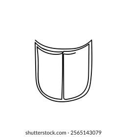 continuous line drawing shield illustration