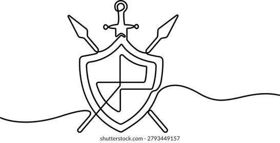 Continuous line drawing shield