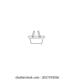 Continuous line drawing of shopping basket, object one line, single line art, vector illustration