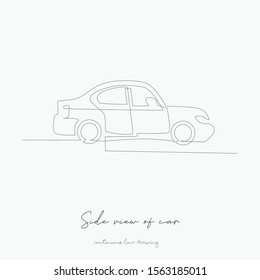 continuous line drawing. side view of car. simple vector illustration. side view of car concept hand drawing sketch line.