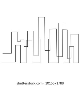 continuous line drawing of simple modern construction vector illustration