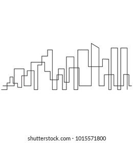 continuous line drawing of simple modern construction vector illustration