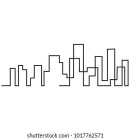 continuous line drawing of simple modern construction vector illustration