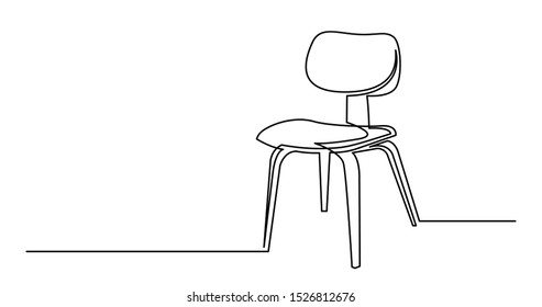 continuous line drawing of simple modern cafe chair