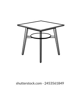 continuous line drawing of simple round table
