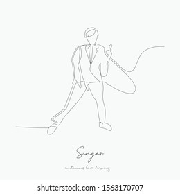 continuous line drawing. singer. simple vector illustration. singer concept hand drawing sketch line.