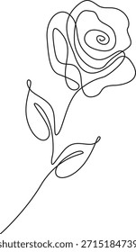Dibujo de línea continua de una sola flor, Ilustración vectorial de arte de línea