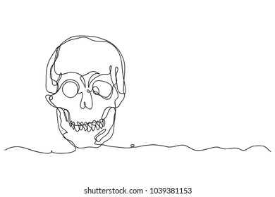 continuous line drawing of skull body structure, concept, science, vector, illustration t shirt, child or wrapping paper. Typography graphic print for t-shirt For print,