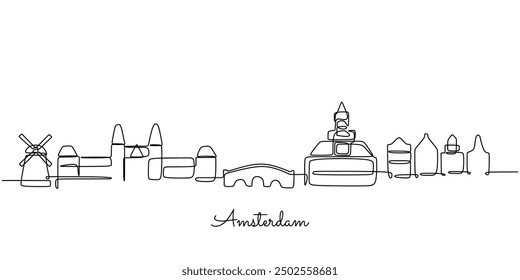 Continuous line drawing of Australia’s skyline. Minimalist vector depiction of architectural elements.