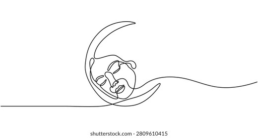 Continuous Line Drawing Sleeping