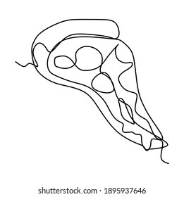 Dibujo continuo de una rebanada de pizza.
