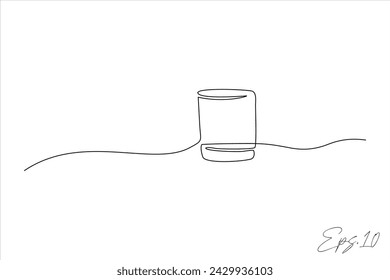 continuous line drawing of a small glass	
