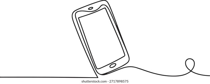 Dibujo de línea continuo de smartphone. Icono de teléfono. Ilustración vectorial. una línea Dibujo de iconos
