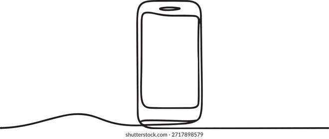 Kontinuierliche Linienzeichnung von Smartphones. Telefonsymbol. Vektorgrafik. einzeilige Symbolzeichnung
