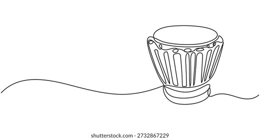 durchgehende Linienzeichnung von Snare Drum Tamtam Vektorsymbol. Musikinstrument Single Line für Dekoration, Design, Einladung Jazz Festival, Musikgeschäft, Single Line Art Illustration von Tamtam,