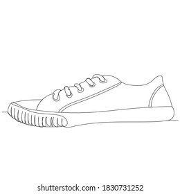 Shoes Sneaker Outline Drawing Vector Sneakers Stock Vector (Royalty ...