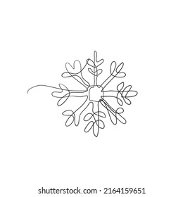 continuous line drawing snowflakes illustration vector