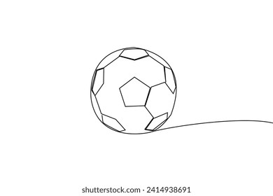 Continuous line drawing of a soccer ball