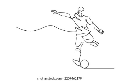 dibujo de línea continua del futbolista futbolista de baloncesto ilustración vectorial concepto minimalismo