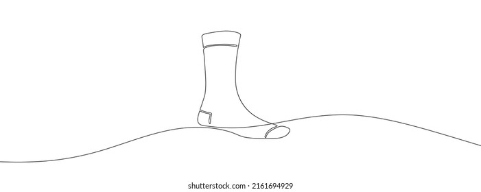 Continuous line drawing of socks. Socks one line icon. One line drawing background. Vector illustration. Socks black icon