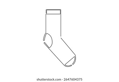 Continuous line drawing of socks. Socks one line icon. One line drawing background, Christmas stocking drawn in one continuous line minimalism. 