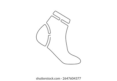 Continuous line drawing of socks. Socks one line icon. One line drawing background, Christmas stocking drawn in one continuous line minimalism. 
