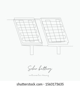 continuous line drawing. solar battery. simple vector illustration. solar battery concept hand drawing sketch line.