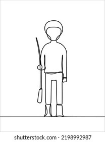 Continuous line drawing of someone fishing
