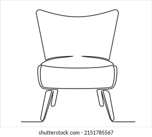 traza continua en un amplio sillón moderno. Se puede usar para logotipo, emblema, presentación de diapositivas y banner. Ilustración con plantilla de presupuesto. Ilustración vectorial de una línea. 