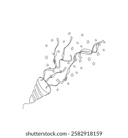 continuous line drawing sparks of fireworks