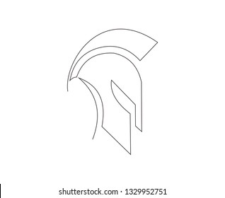 continuous line drawing of spartan gladiator vector