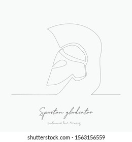 continuous line drawing. spartan gladiator. simple vector illustration. spartan gladiator concept hand drawing sketch line.