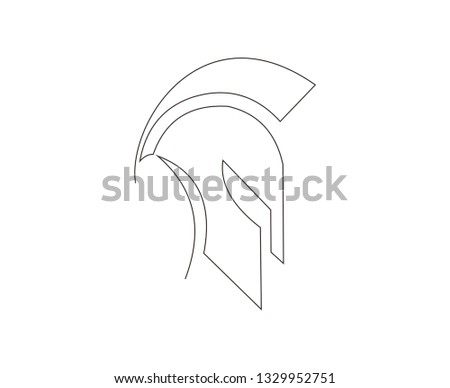 continuous line drawing of spartan gladiator vector